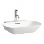 Praustuvas-dubuo Laufen INO 560x450x145 mm, šlifuota apačia, su 1 anga maišytuvui viduryje, spalva -  balta LCC (LAUFEN Clean Coat) 
